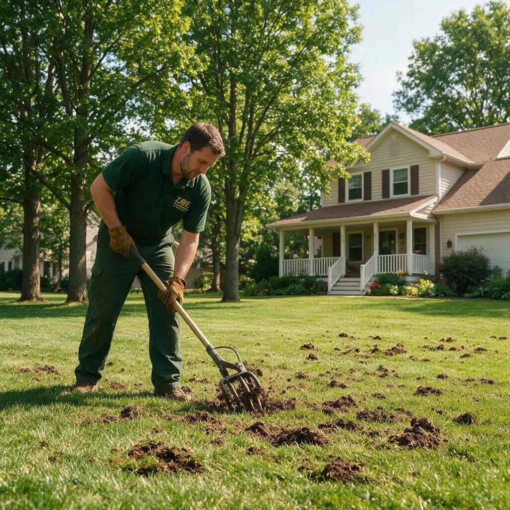 Professional lawn aeration service