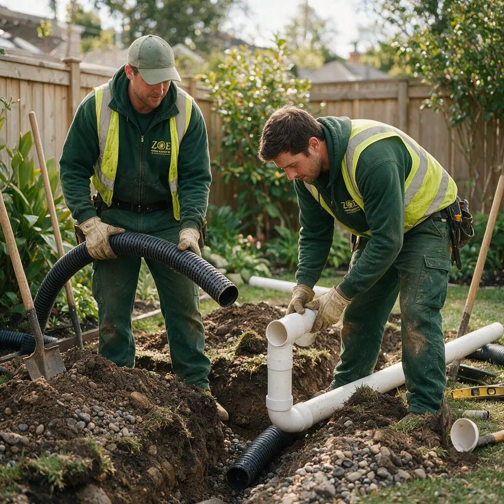 Professional drain installation