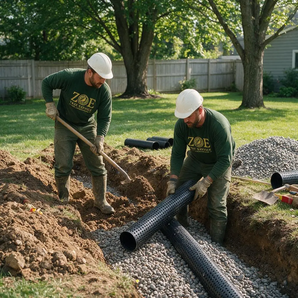 French drain installation