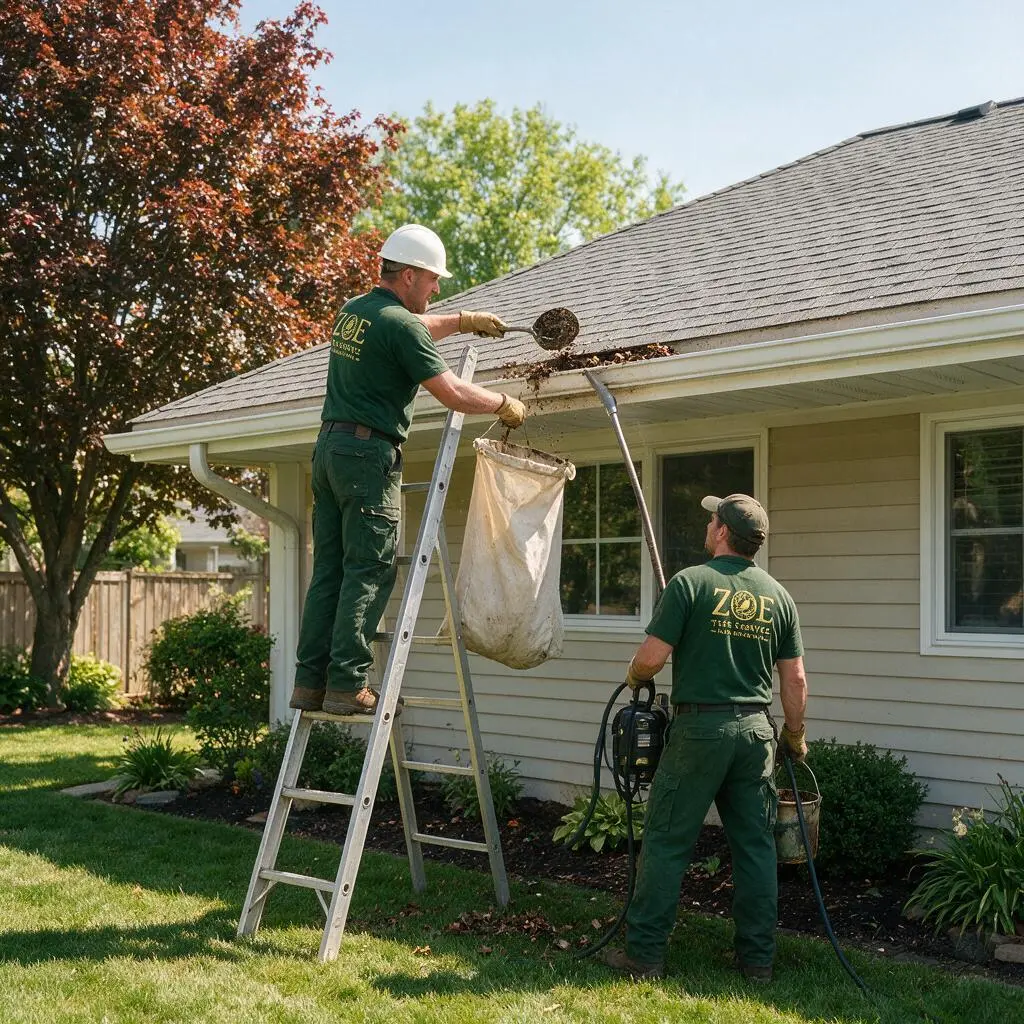 Professional gutter cleaning and debris removal